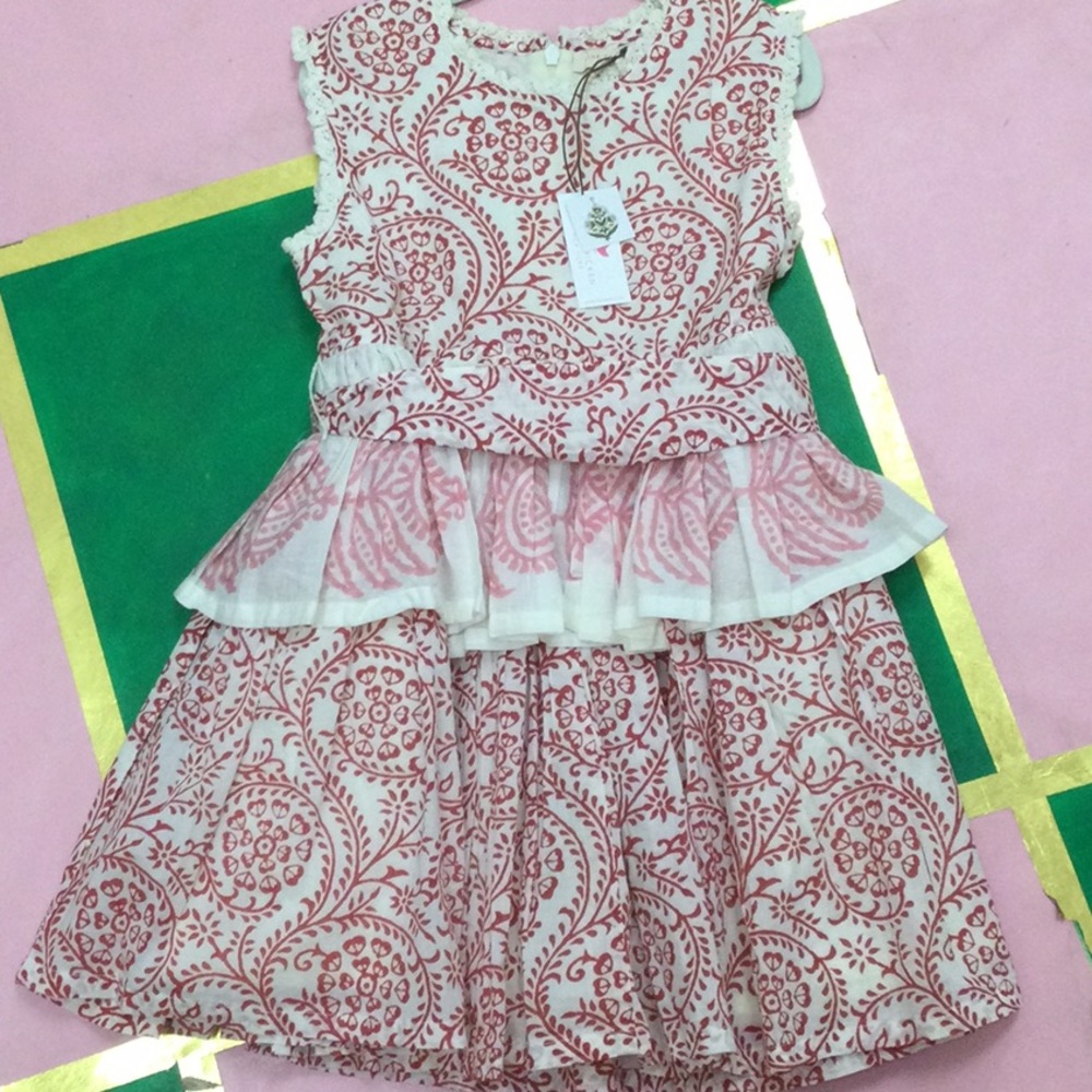 NWT PINK CHICKEN GIRLS HALLIE DRESS IN BLOOMING HEARTS